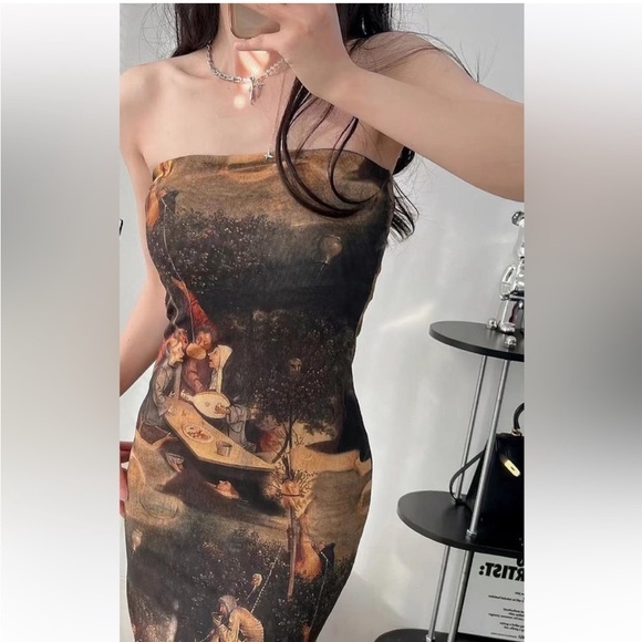 Zara Bosch Hieronymus sz S dress Strapless Tulle Mesh Stretch The Ship is Fools - Picture 4 of 12